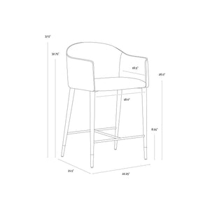 Kylin Counter Stool - Dillon Cream / Bravo Ash