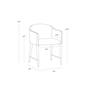 Kylin Dining Armchair - Dillon Cream / Bravo Ash