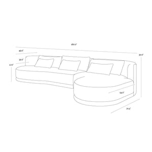 Laken Sofa Chaise Raf - Copenhagen White