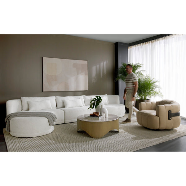 Laken Sofa Chaise Laf - Copenhagen White