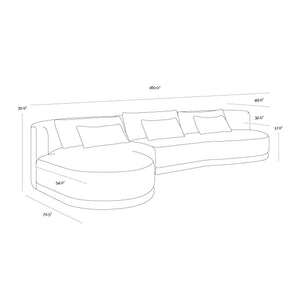 Laken Sofa Chaise Laf - Copenhagen White