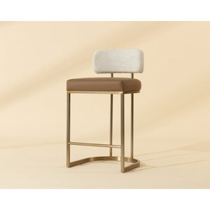 Larissa Counter Stool - Napa Cognac / Rhea Light Barley