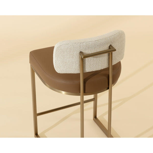 Larissa Counter Stool - Napa Cognac / Rhea Light Barley