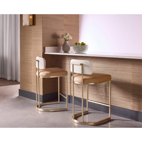 Larissa Counter Stool - Napa Cognac / Rhea Light Barley