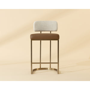 Larissa Counter Stool - Napa Cognac / Rhea Light Barley