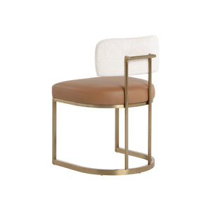 Larissa Dining Chair - Napa Cognac / Rhea Light Barley