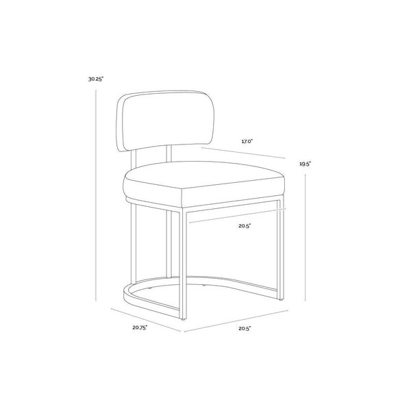 Larissa Dining Chair - Napa Cognac / Rhea Light Barley