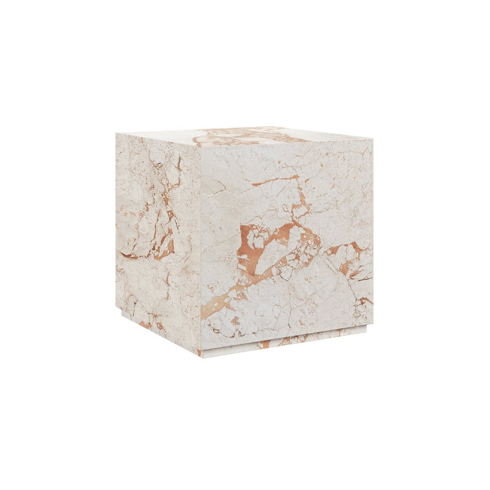 Laros End Table - Crema Breccia