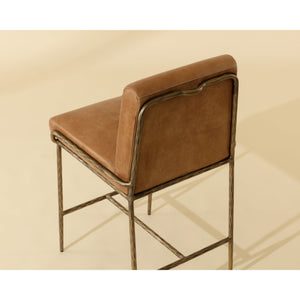 Lathan Counter Stool - Tan Leather