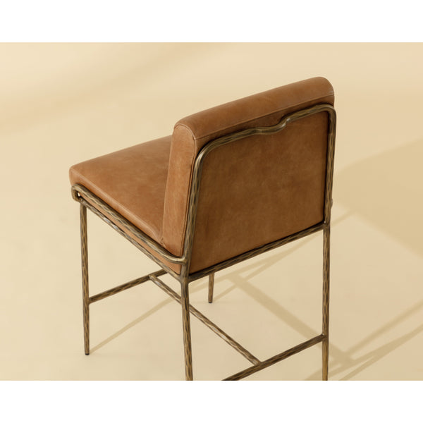 Lathan Counter Stool - Tan Leather