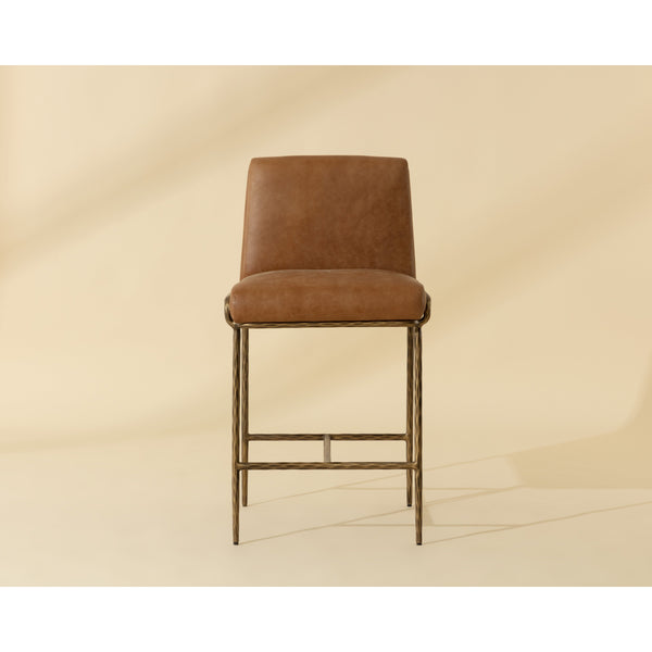 Lathan Counter Stool - Tan Leather