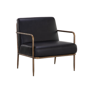 Lathan Lounge Chair - Charcoal Black Leather