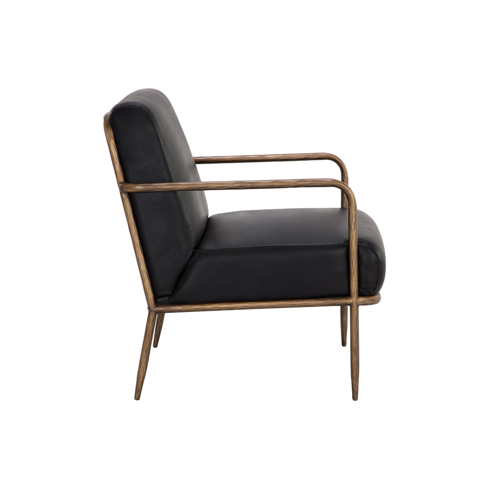 Lathan Lounge Chair - Charcoal Black Leather