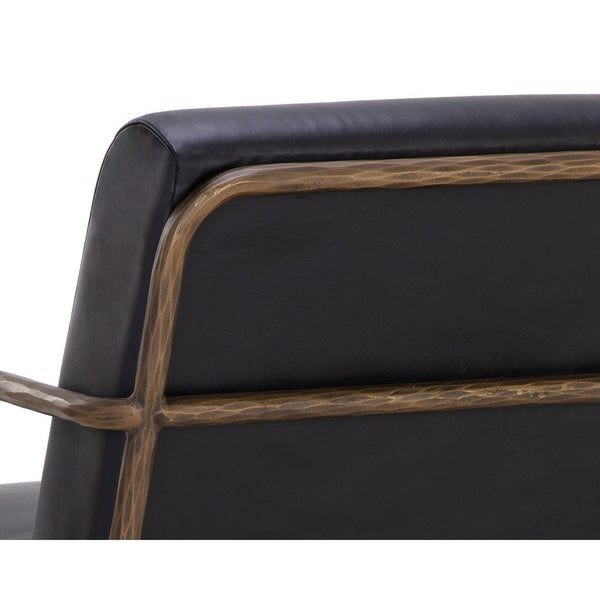 Lathan Lounge Chair - Charcoal Black Leather