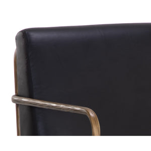 Lathan Lounge Chair - Charcoal Black Leather