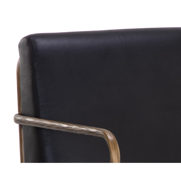 Lathan Lounge Chair - Charcoal Black Leather