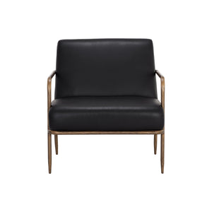 Lathan Lounge Chair - Charcoal Black Leather