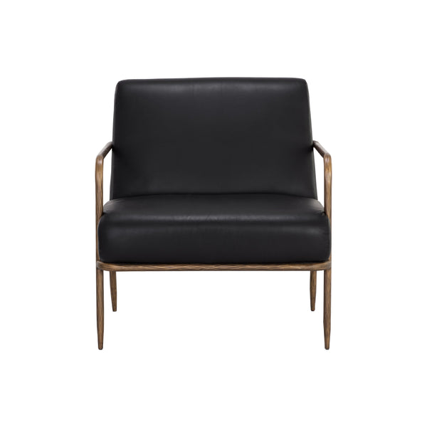 Lathan Lounge Chair - Charcoal Black Leather