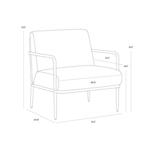 Lathan Lounge Chair - Charcoal Black Leather