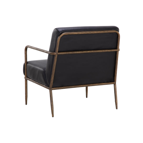 Lathan Lounge Chair - Charcoal Black Leather