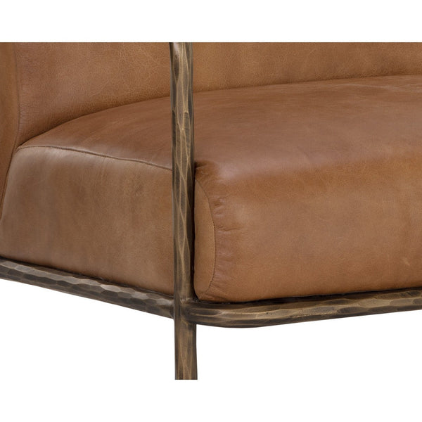 Lathan Lounge Chair - Tan Leather