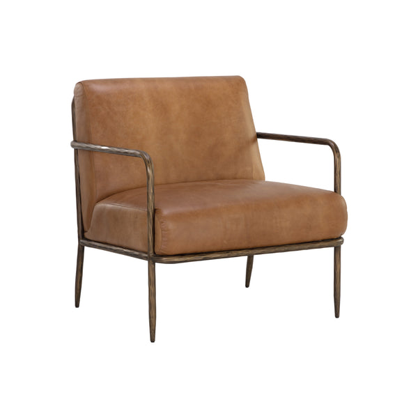 Lathan Lounge Chair - Tan Leather