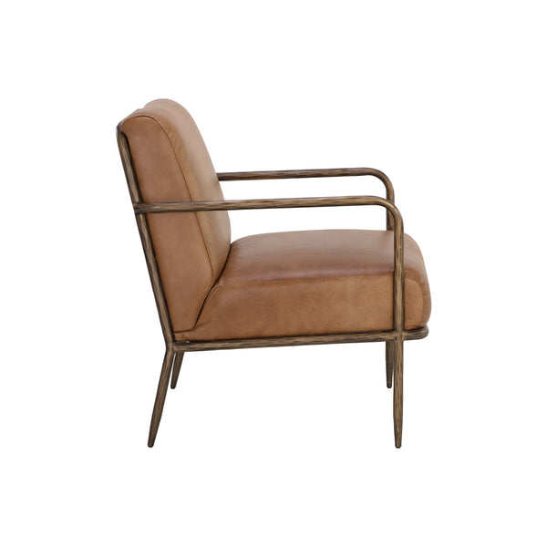 Lathan Lounge Chair - Tan Leather