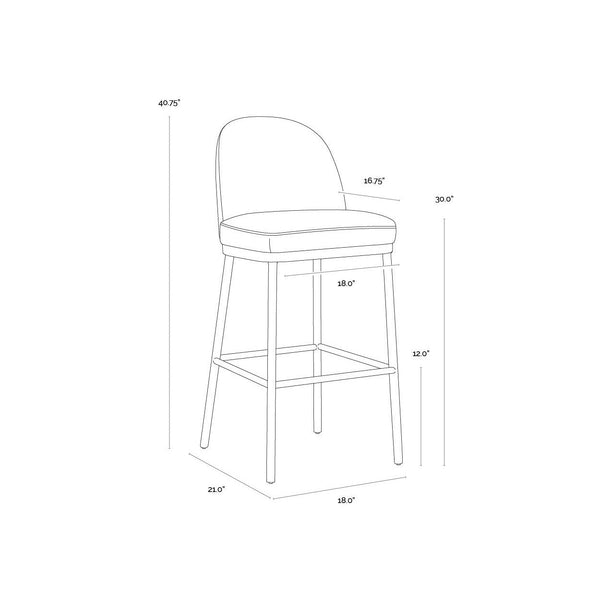 Lavania Barstool - Meg Taupe / Porcini Taupe