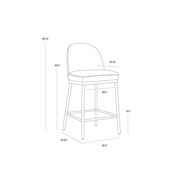 Lavania Counter Stool - Meg Taupe / Porcini Taupe