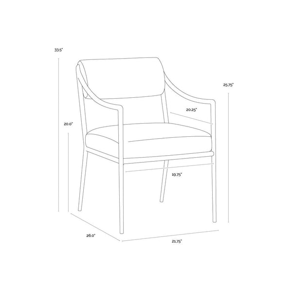 Leticia Dining Armchair - Geralt Linen