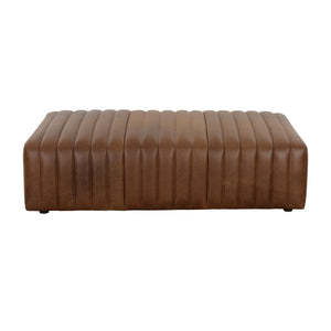 Lewin Ottoman Rectangular - Lucia Tobacco Leather