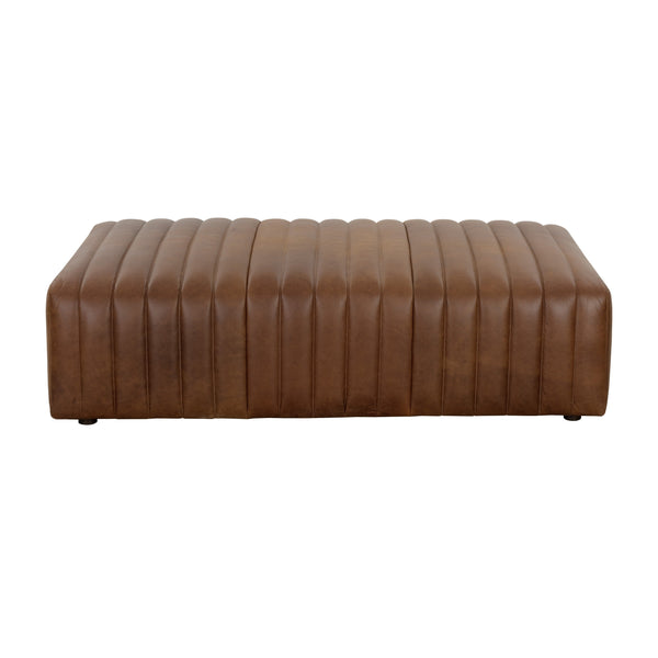 Lewin Ottoman Rectangular - Lucia Tobacco Leather