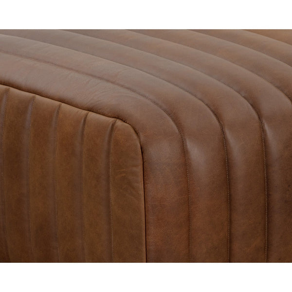 Lewin Ottoman Rectangular - Lucia Tobacco Leather