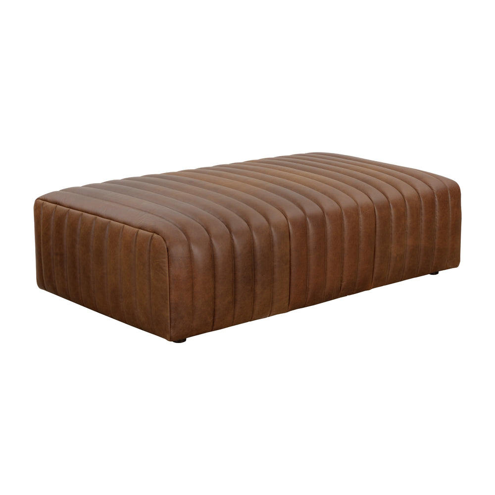 Lewin Ottoman Rectangular - Lucia Tobacco Leather