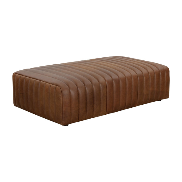 Lewin Ottoman Rectangular - Lucia Tobacco Leather