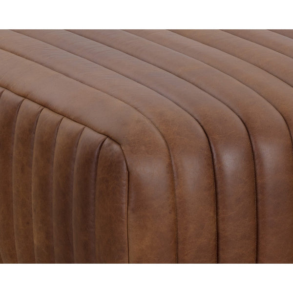 Lewin Ottoman Square - Lucia Tobacco Leather
