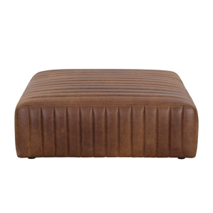 Lewin Ottoman Square - Lucia Tobacco Leather