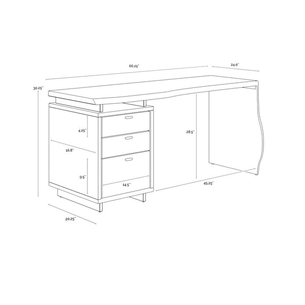 Lewis Desk - Grey