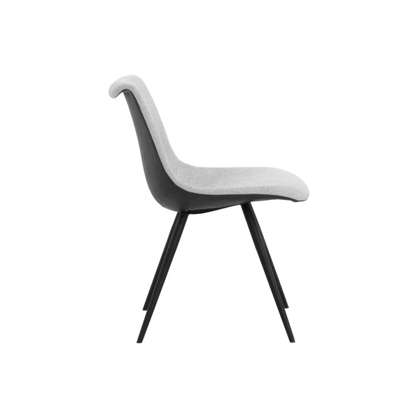 Lipa Dining Chair - Black - Belfast Heather Grey / Rosemary