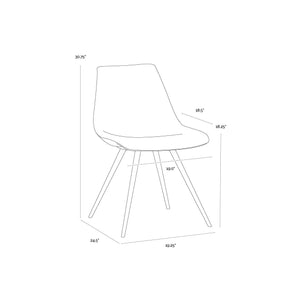 Lipa Dining Chair - Black - Belfast Heather Grey / Rosemary