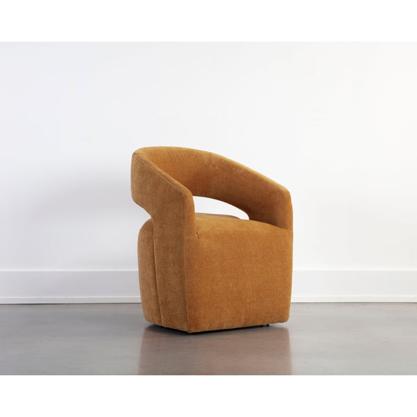 Lloret Wheeled Dining Armchair - Danny Amber