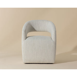Lloret Wheeled Dining Armchair - Merino Pearl
