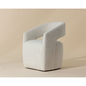 Lloret Wheeled Dining Armchair - Merino Pearl