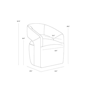 Lloret Wheeled Dining Armchair - Merino Pearl