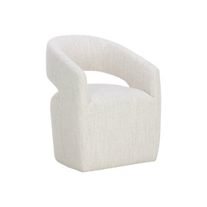 Lloret Wheeled Dining Armchair - Merino Pearl