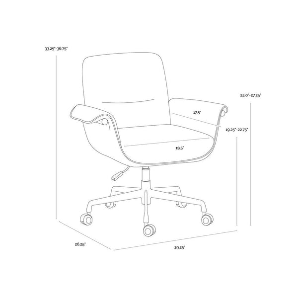 Lomax Office Chair - Dusty Greige / Milliken Cognac