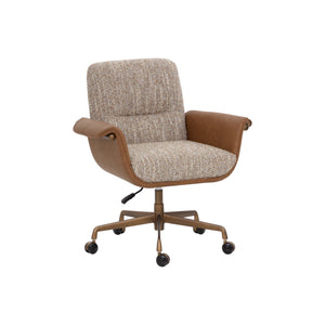 Lomax Office Chair - Dusty Greige / Milliken Cognac