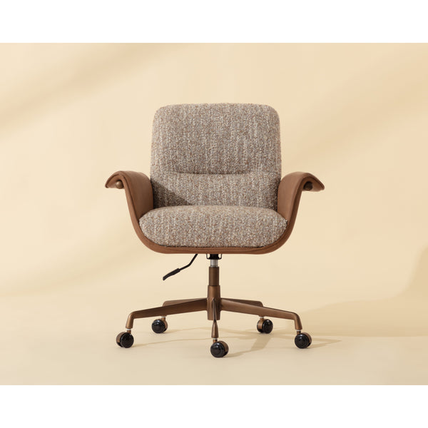 Lomax Office Chair - Dusty Greige / Milliken Cognac