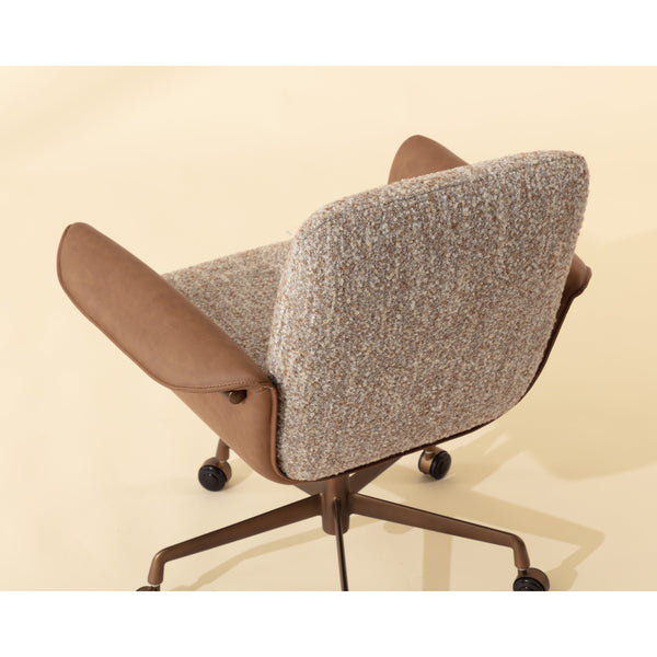 Lomax Office Chair - Dusty Greige / Milliken Cognac