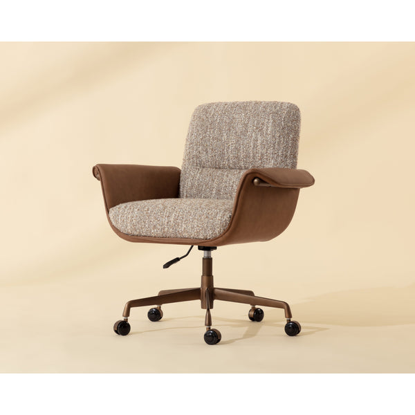 Lomax Office Chair - Dusty Greige / Milliken Cognac